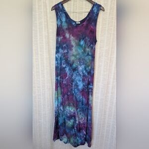 "Midnight Aurora" Hand-Dyed Maxi Dress Size XL